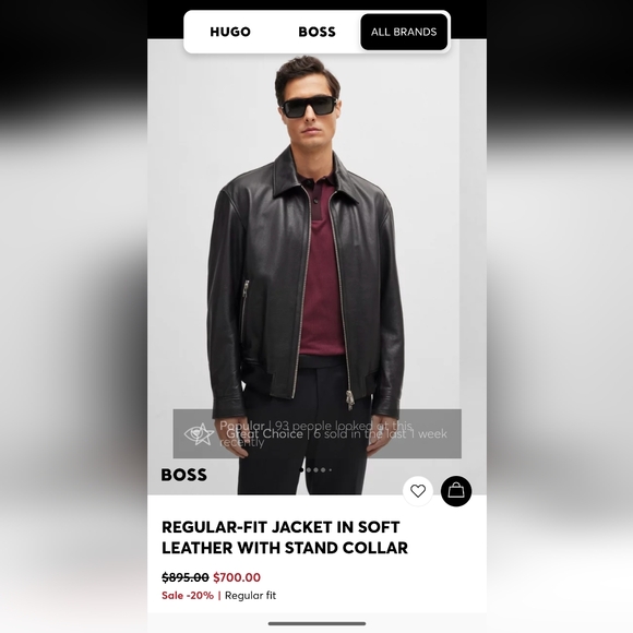 Hugo Boss black leather jacket